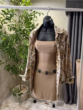 Pilcro Beige Floral Jacket Shirt